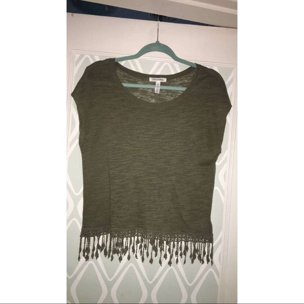 Aeropostale Green Shirt with Fringe